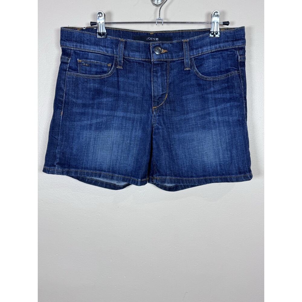 Joes Jeans Womens Jean Shorts Dark Wash Size 27 Stretch 4 Inch Mid Rise Classic